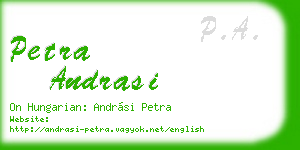 petra andrasi business card